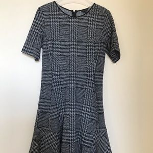 Theory Black and White Check Dress